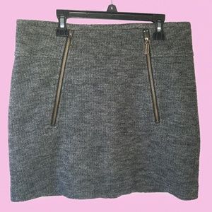 VINCE skirt gray tweed Herringbone wool